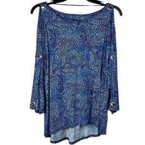 Cable & Gauge Polka Dot Paisley Blouse